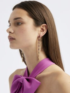Crystal Baguette Strand Earrin