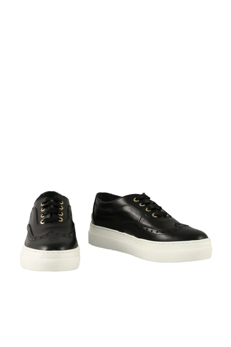 Leather Sneakers - Black/Grey