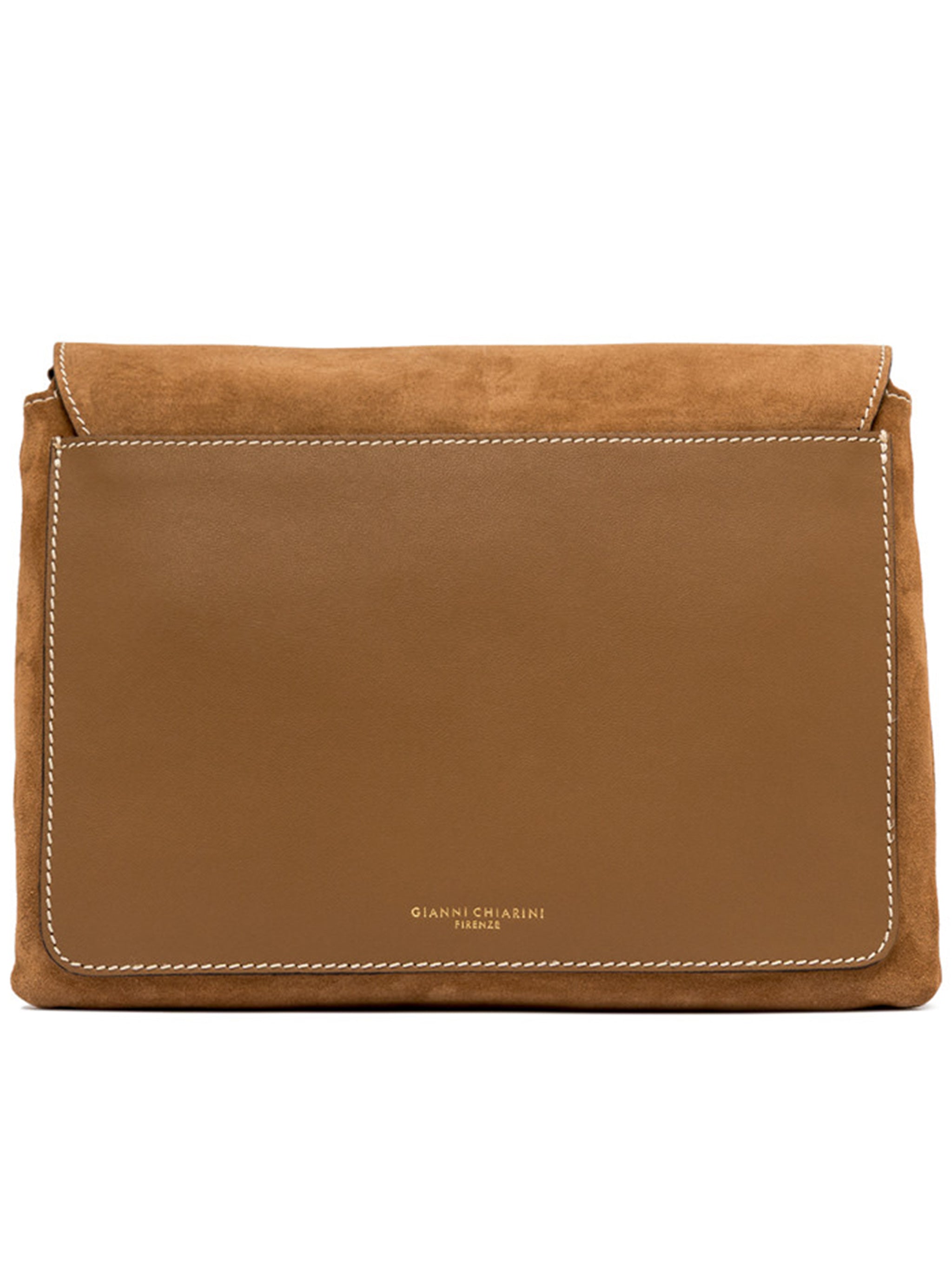 Three Rich Brown Suede Clutch Bag