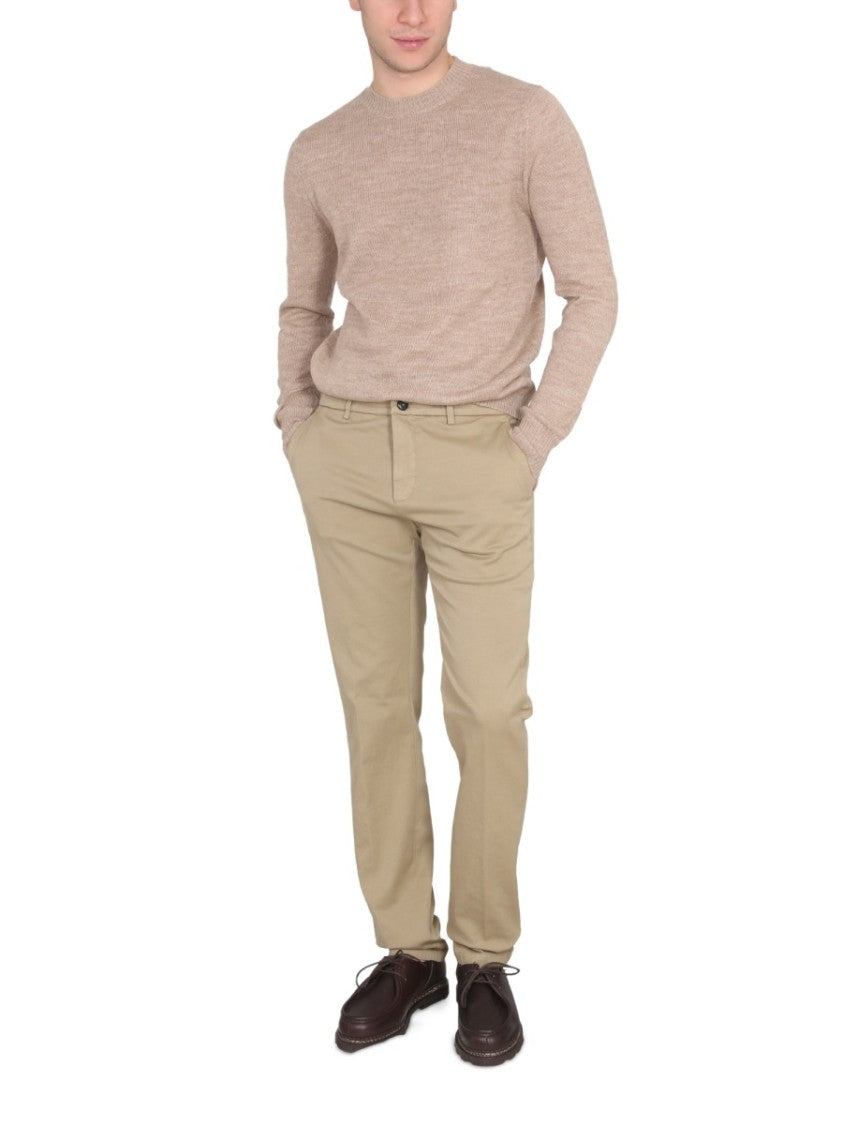 Cross-Neck Ribbed Knit Sweater