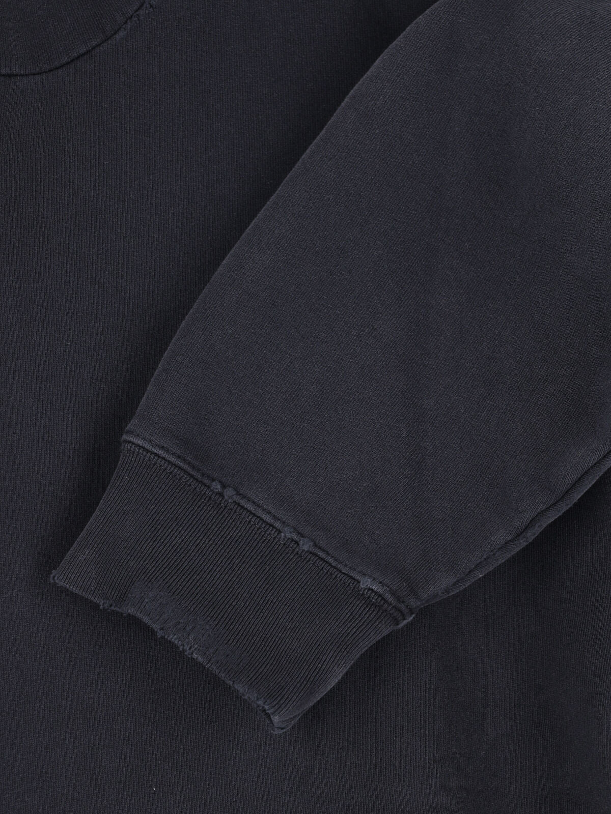 Black Masking Tape Worn Zip Hoodie