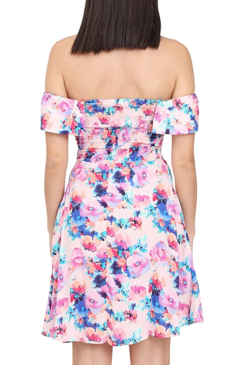 Short Dress - Pink/Sky Blue