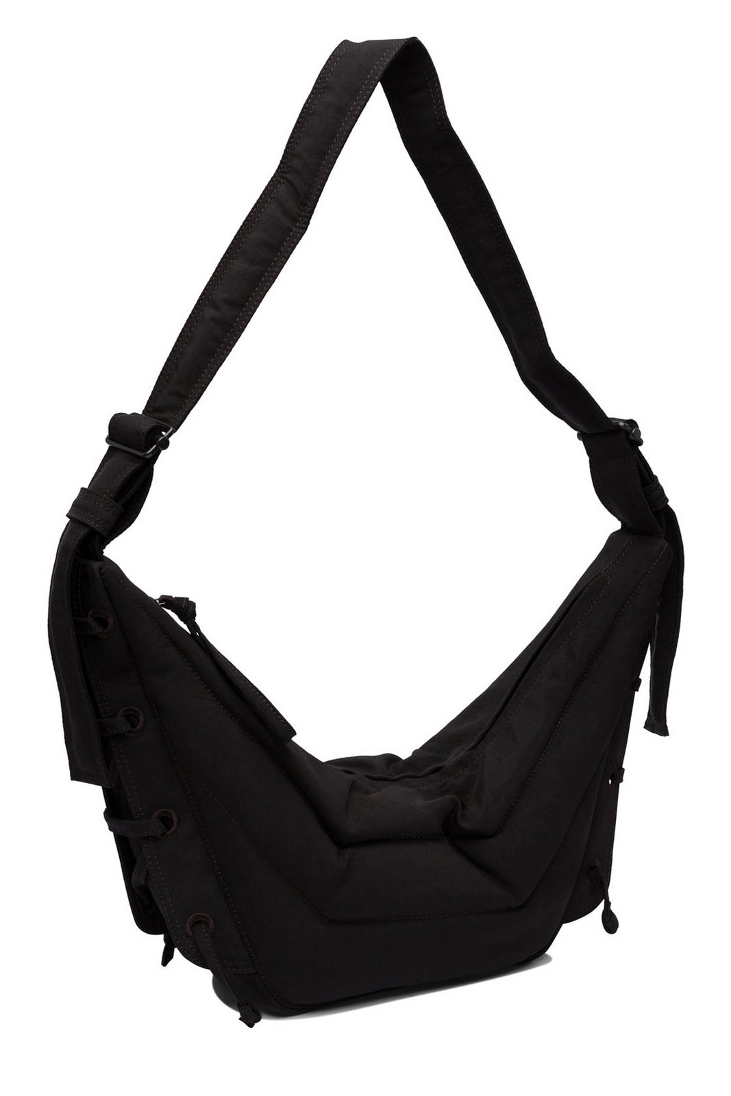 Crescent-Shaped Polyamide Shoulder Bag