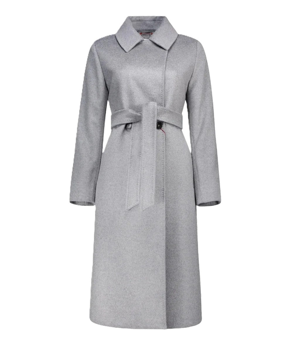Wrap-Around Mid-Grey Virgin Wool Max Mara Coat