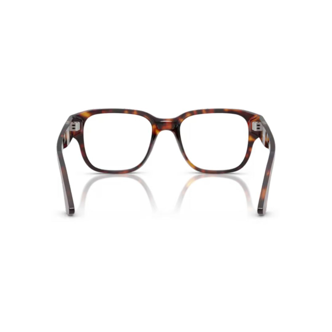 0po3374v Classic Tortoiseshell Acetate Eyeglasses with Metallic Detail
