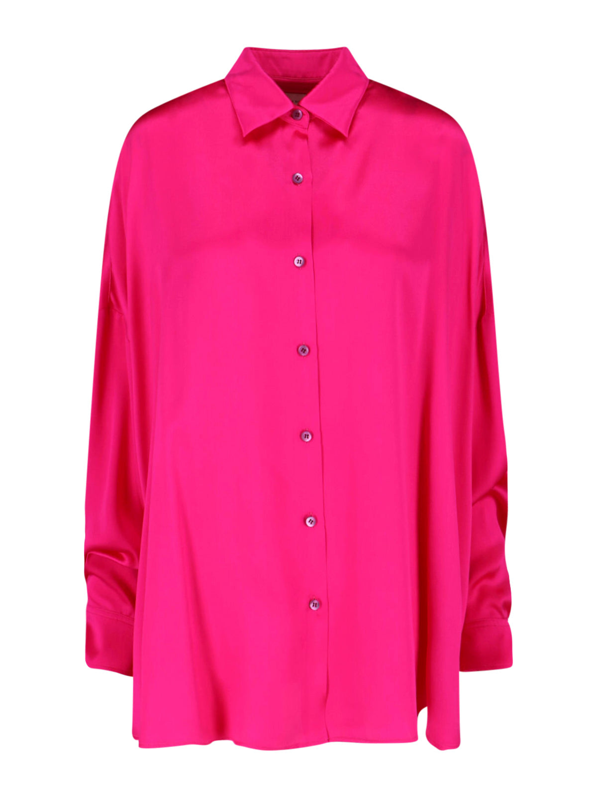 Pink Classic Collar Silk Shirt