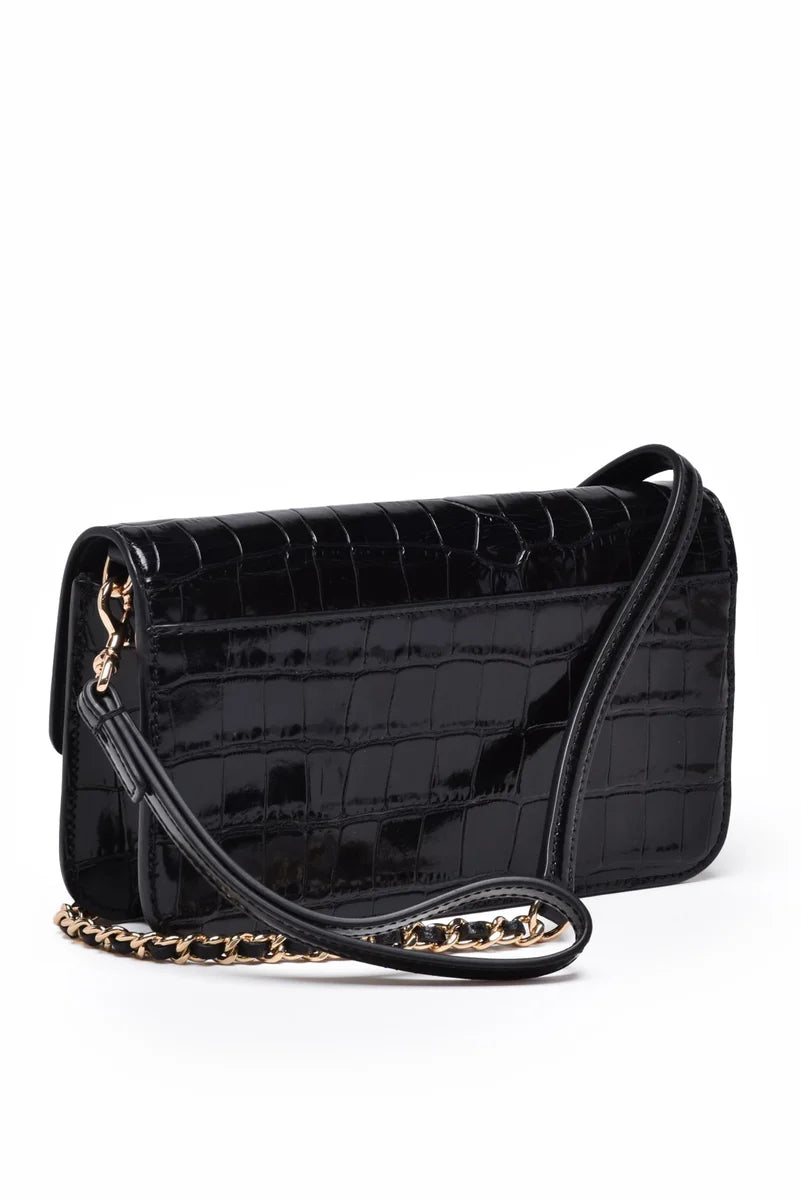 Britten Embossed Shoulder Bag - Black