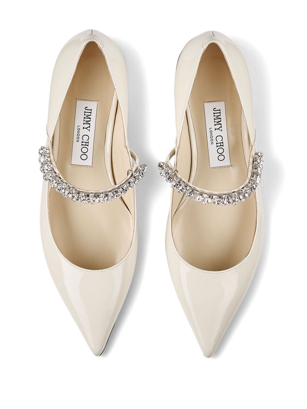 Pointed Toe Flats With Crystal Embellishments