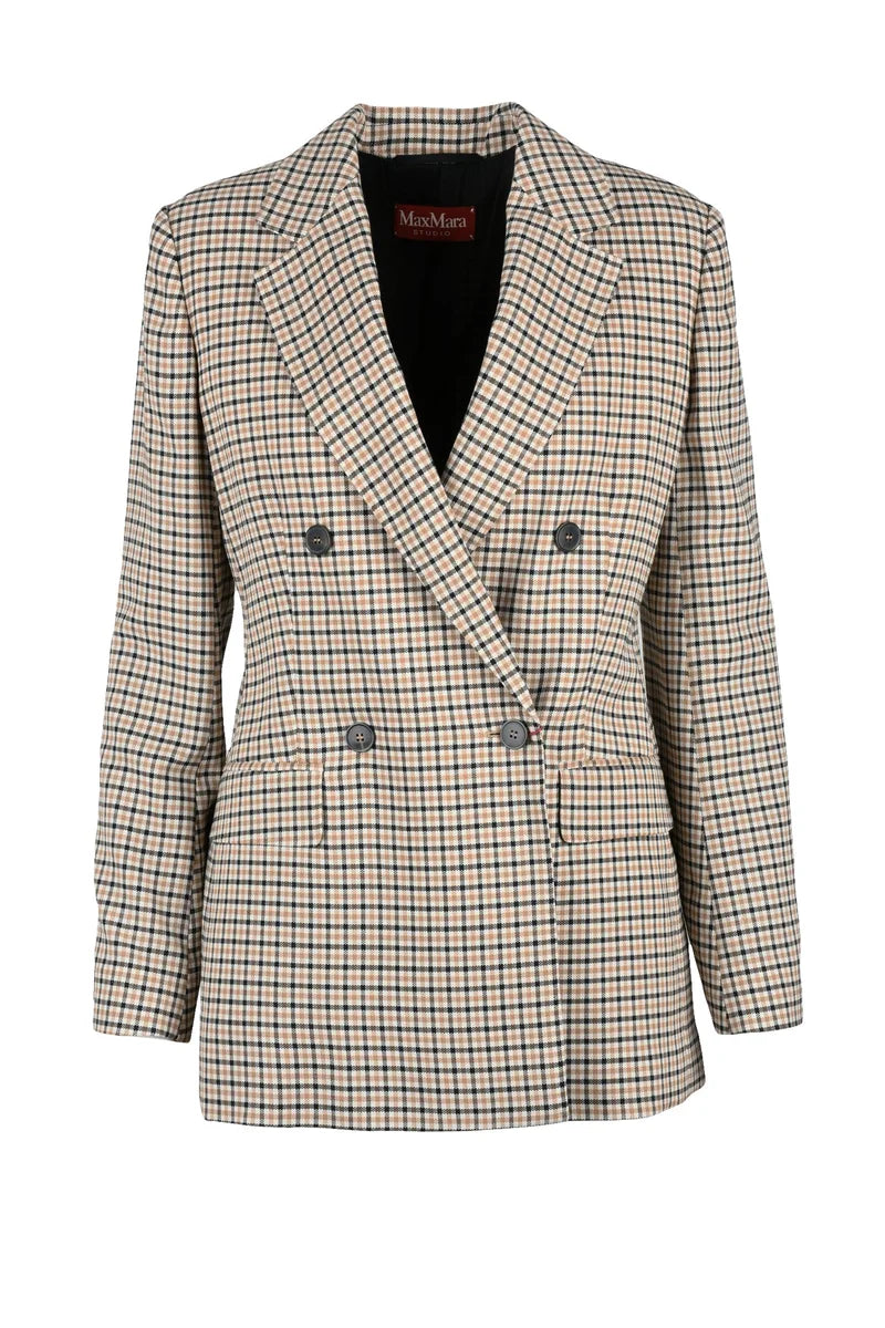Farnese Double-Breasted Jacket - Beige/Brown