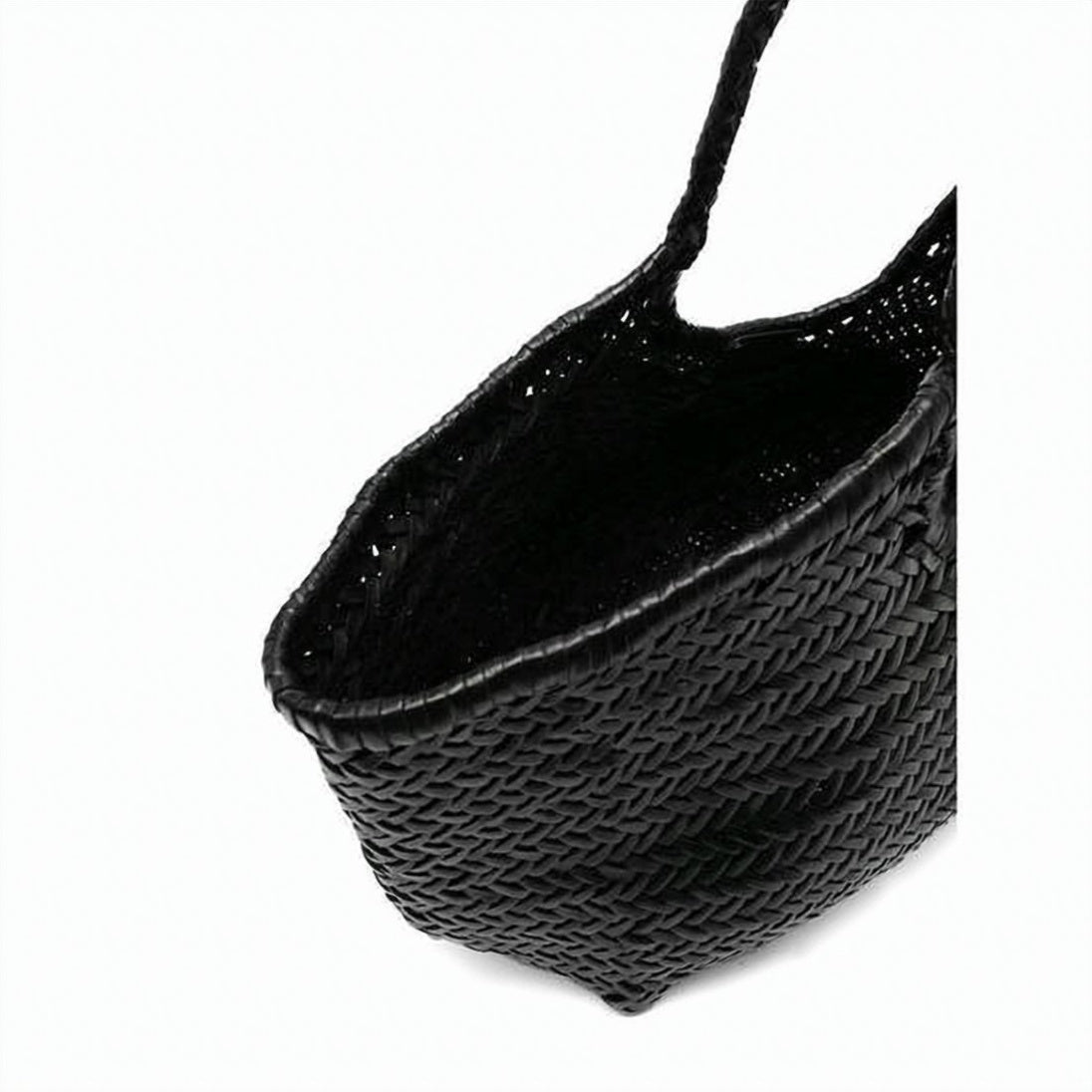 Spacious Woven Buffalo Leather Shoulder Bag