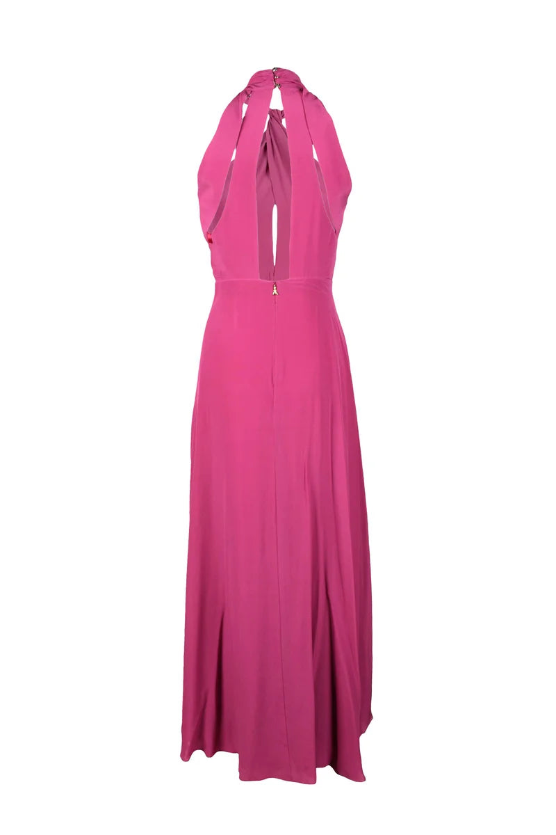 Long Silk Dress - Fuchsia