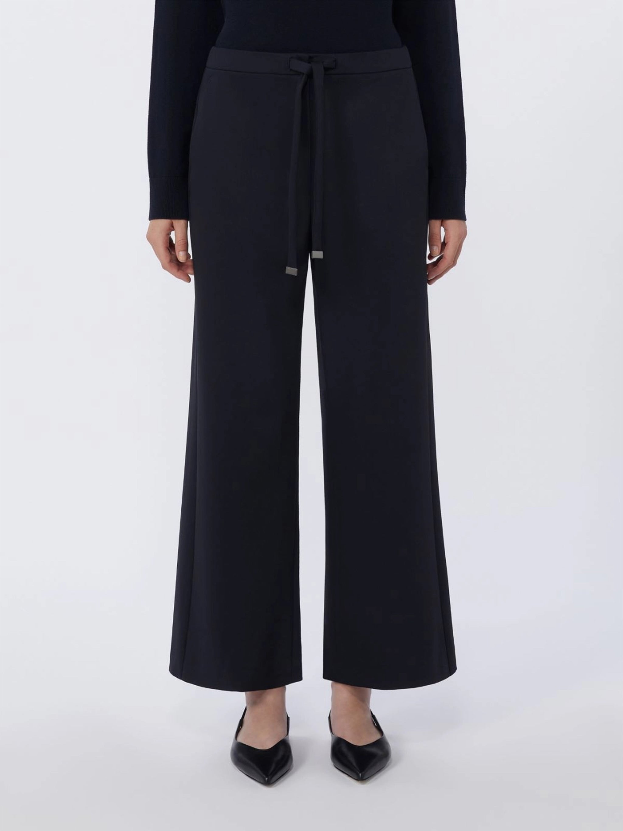 Neutral Argenta Wide-Leg Drawstring Pants
