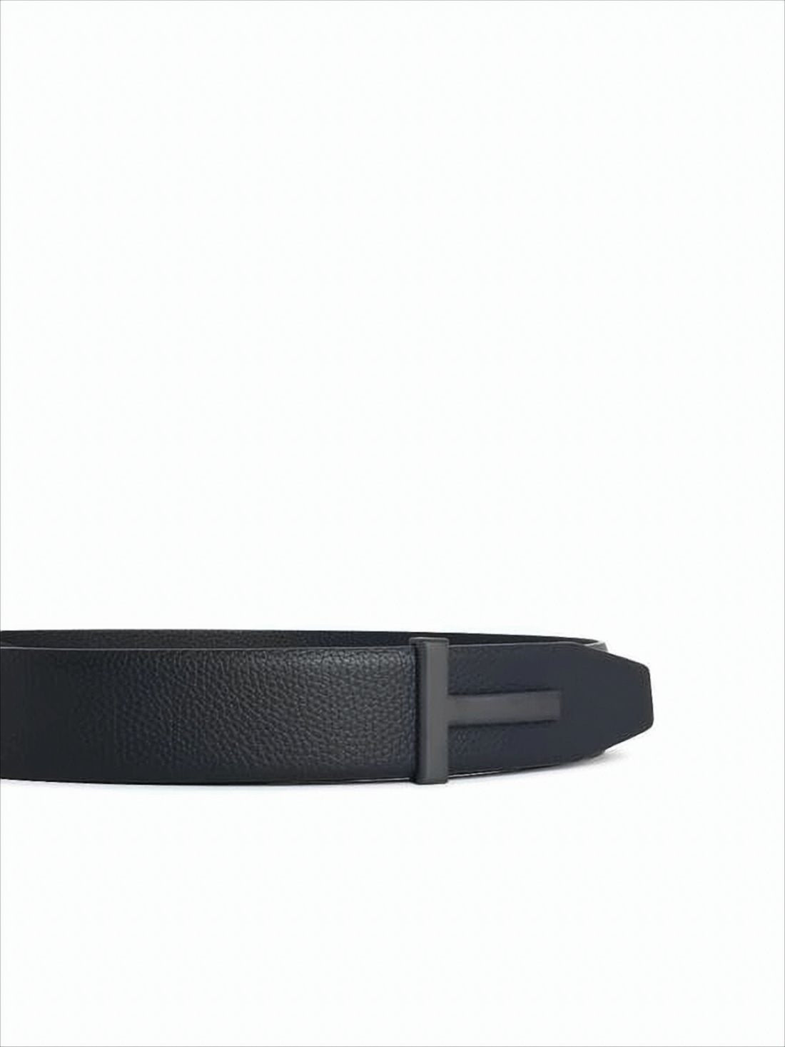 Textured Calf Leather Belt with Matte-Finished Buckle