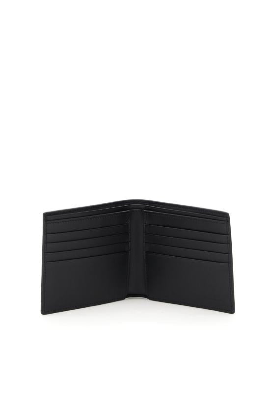 Textured Bifold Wallet With Geometric Design And Contrasting Stripe