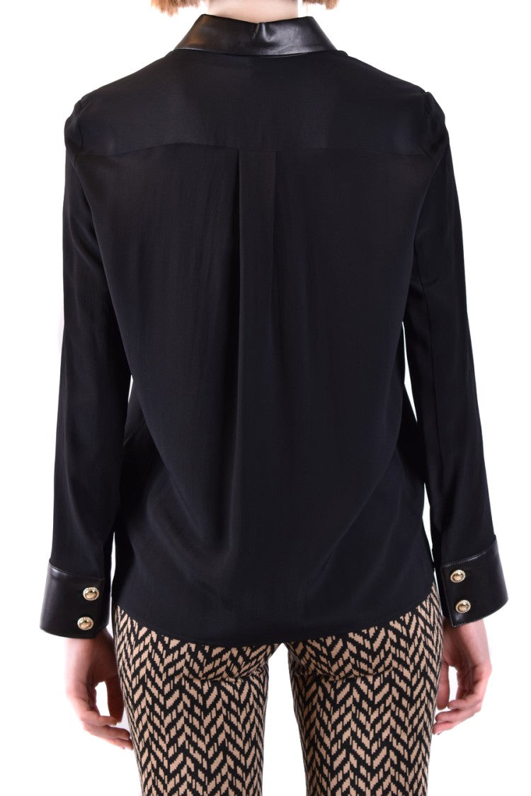 Silk-Blend Shirt With Leather Accents And Timeless Design