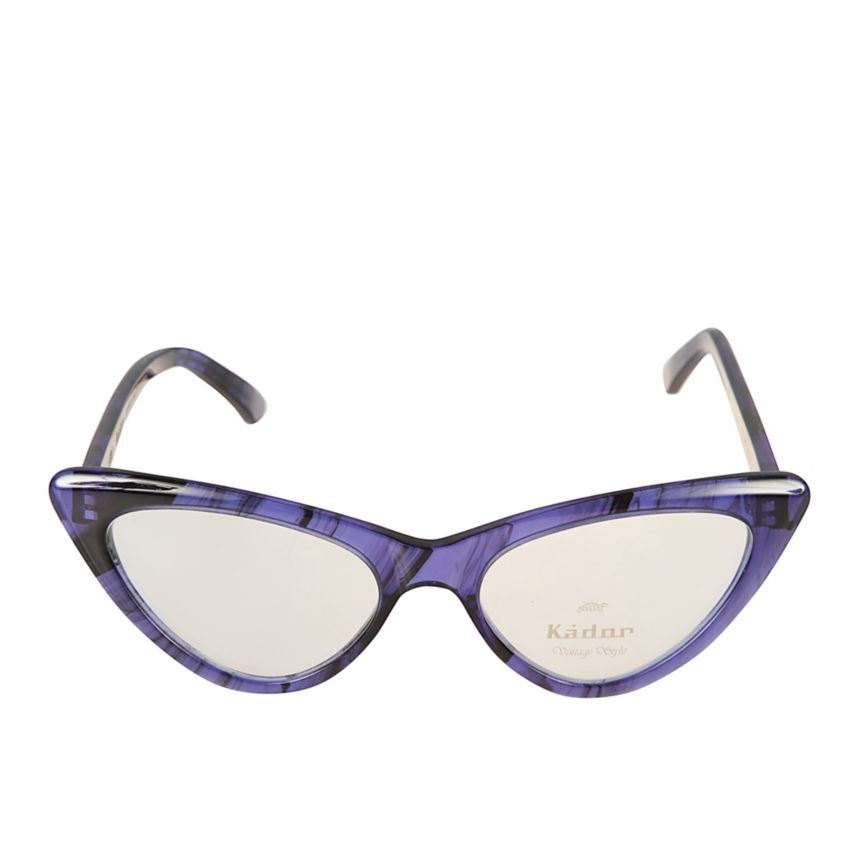 Papilio Translucent Purple and Black Marbled Cat-Eye Sunglasses