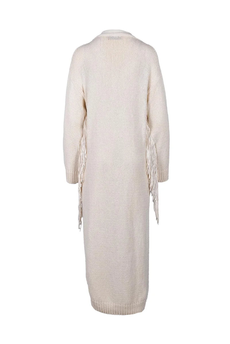 Long Cardigan Silk Polyamide - Cream