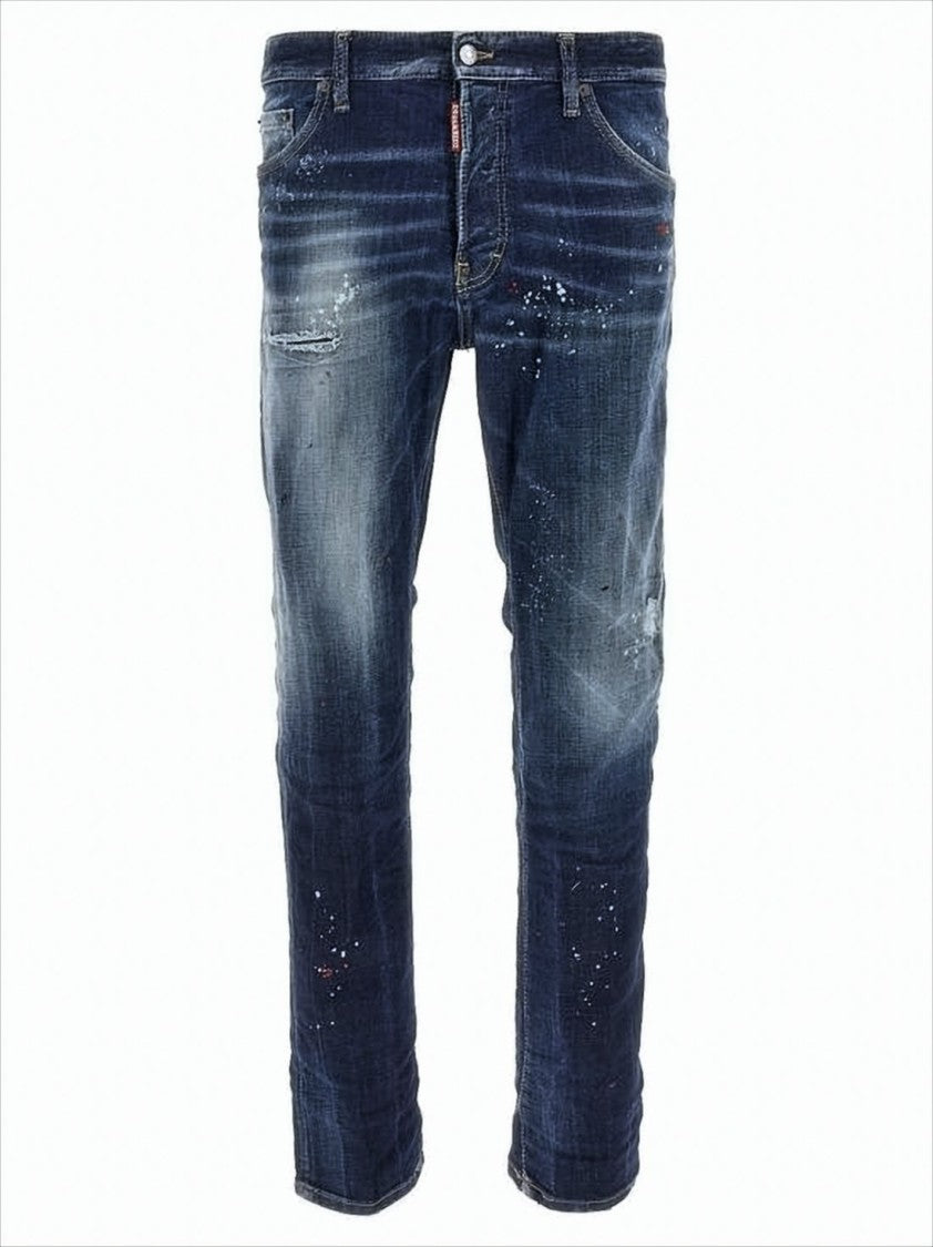 Slim Fit Distressed Denim Pants