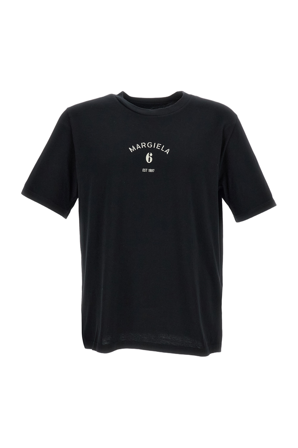 Black Cotton Printed Short-Sleeve T-Shirt