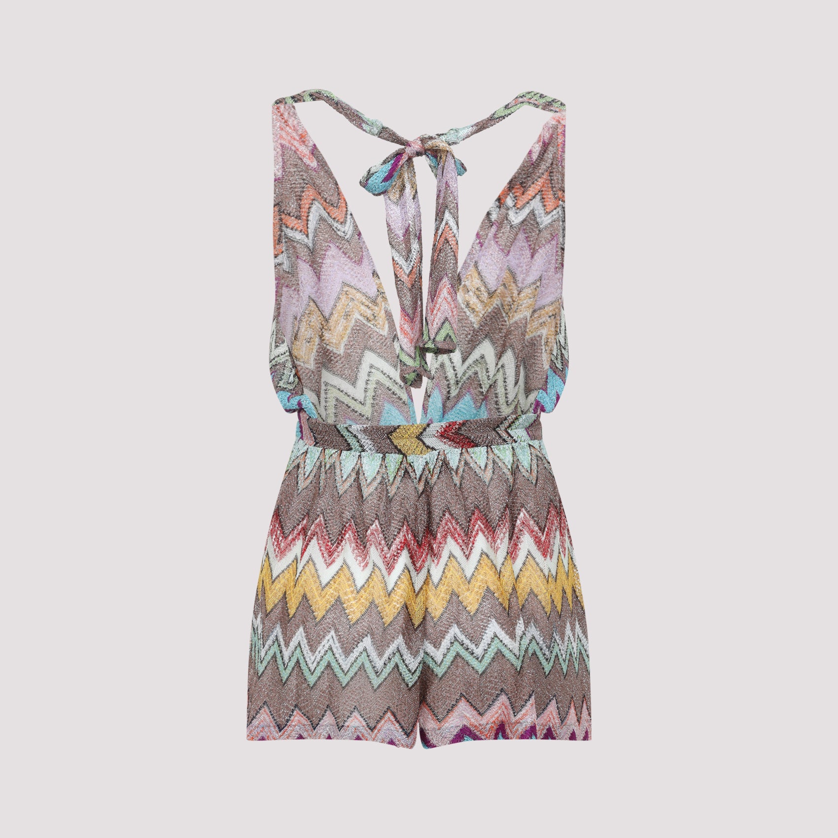 Sleeveless Zigzag Pattern Romper