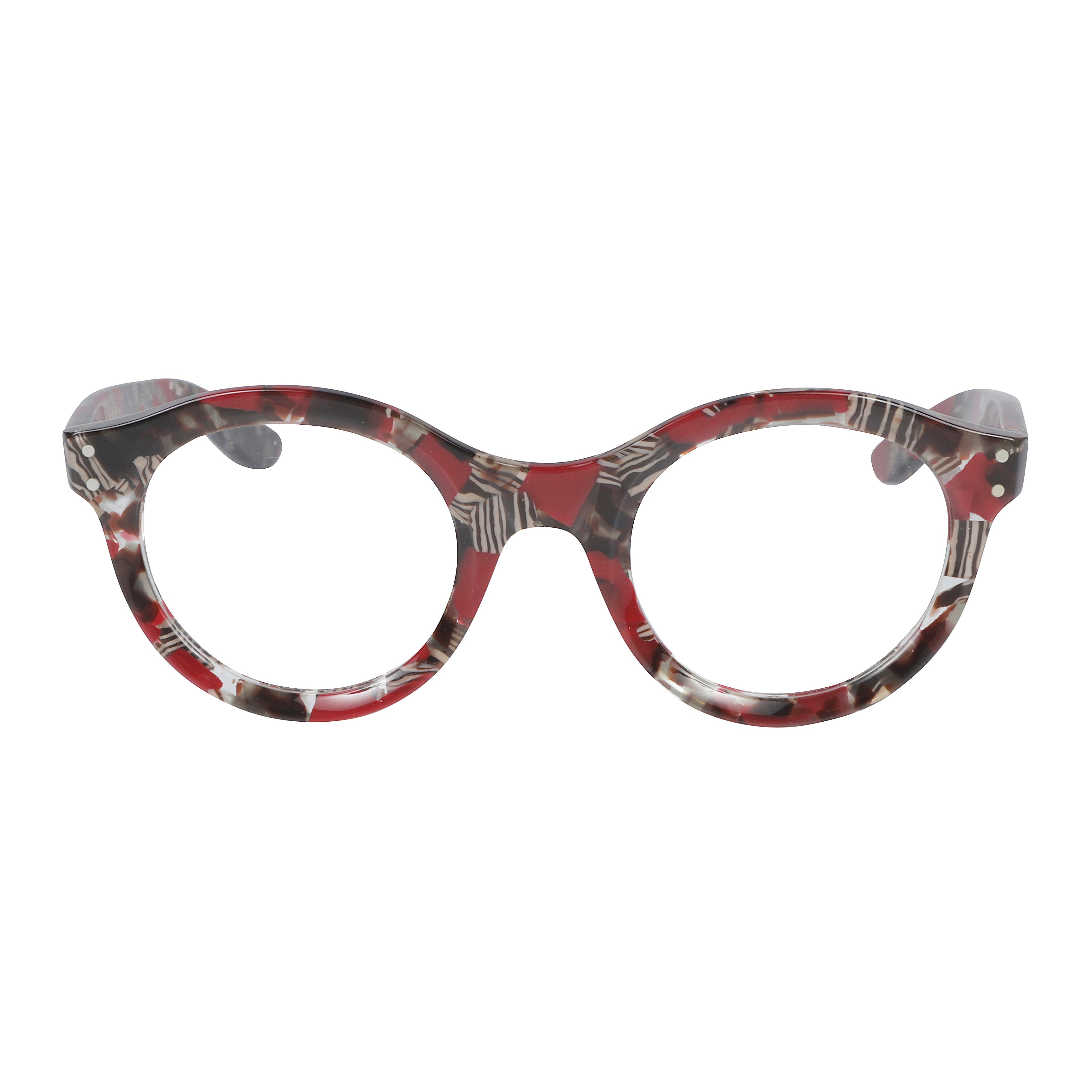 Thick Bold Multicolored Rounded Sunglasses with Glossy Finish