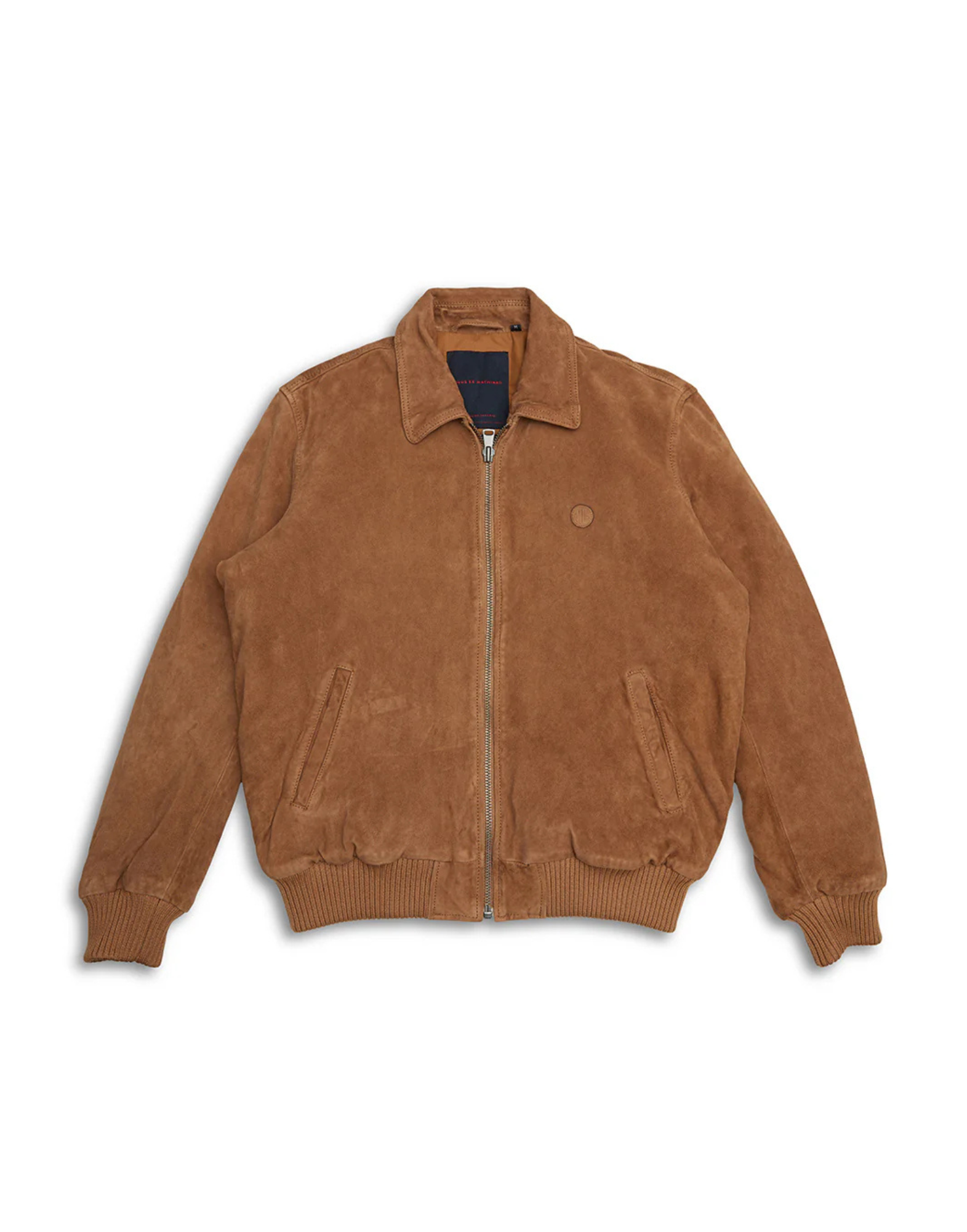 Leather Bomber Jacket With French Collar