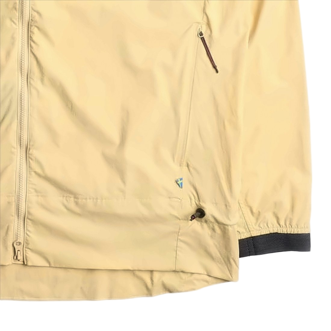 Lightweight Pale Yellow Polyamide Jacket with Hood