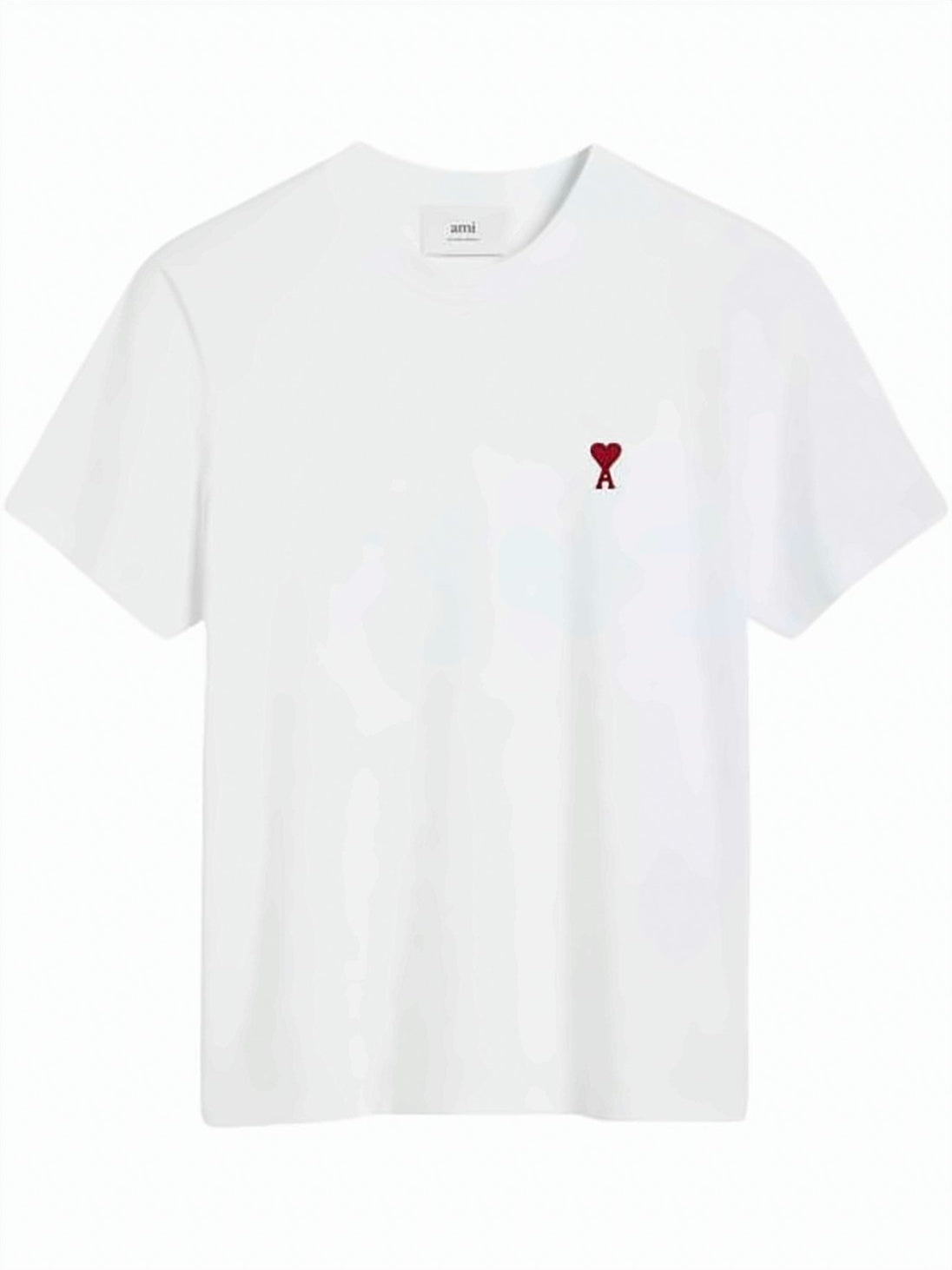 Minimalist Short-Sleeve T-Shirt with Embroidered Heart