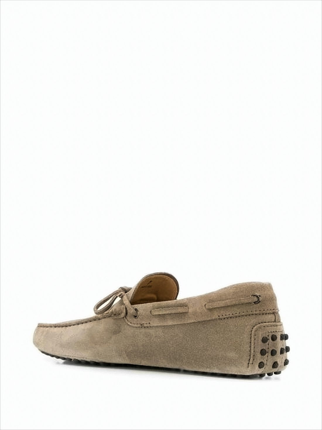 Brown Suede Moccasin-toe Loafers with Lace-up Design