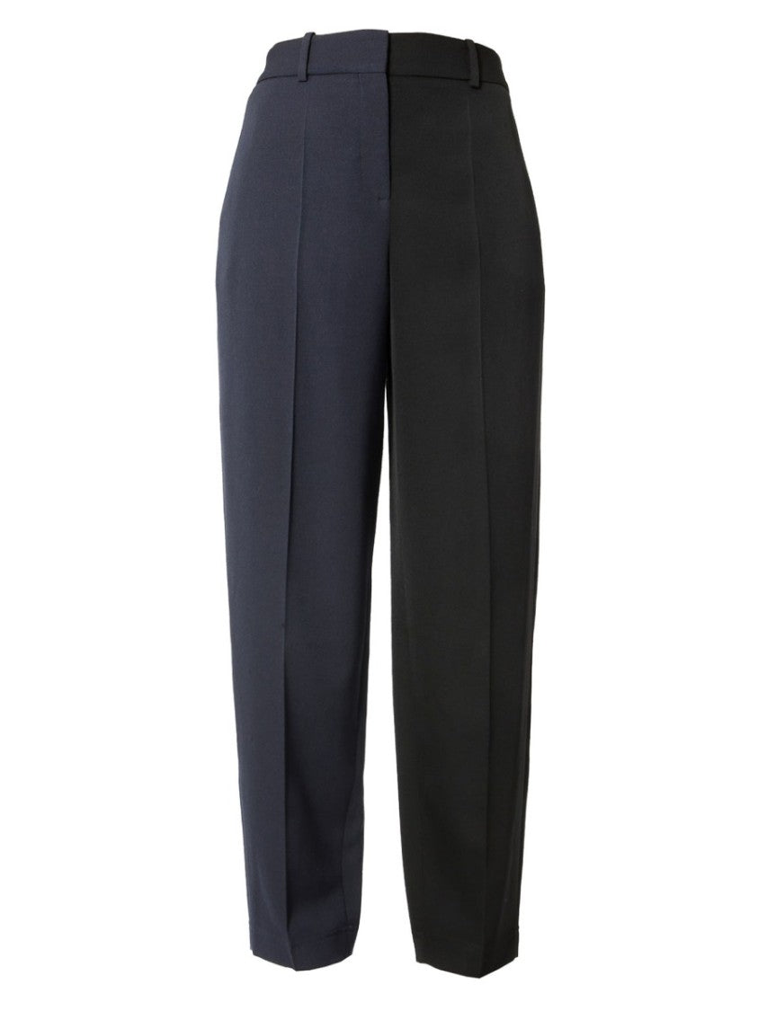 Two-Tone Tailored Pants With Concealed Closure
