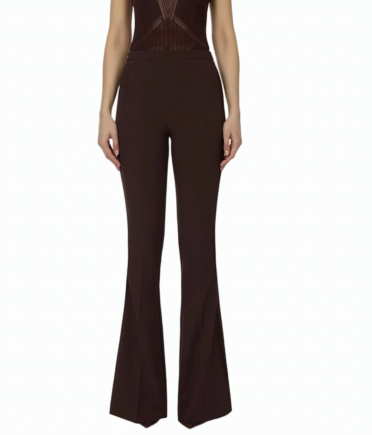 Light Crepe Satin Side Bands Trousers