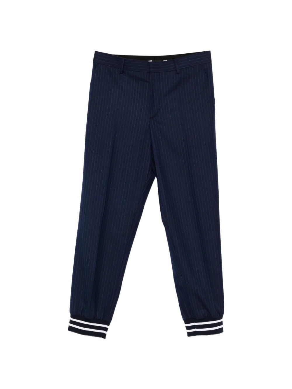 Relaxed Tapered Pants With Pinstripe Design And Elasticated Cuffs