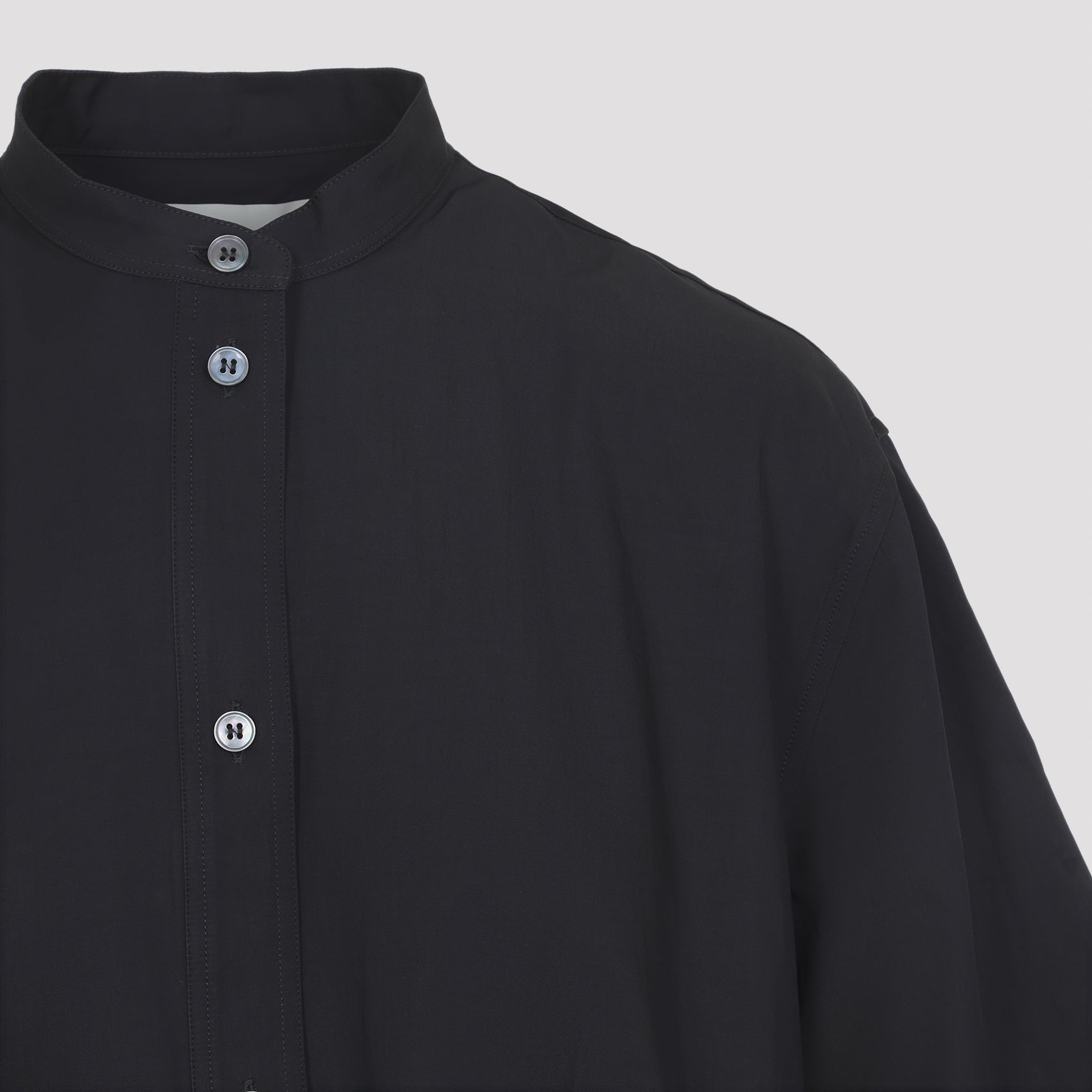 Black Midi Dress With High Collar