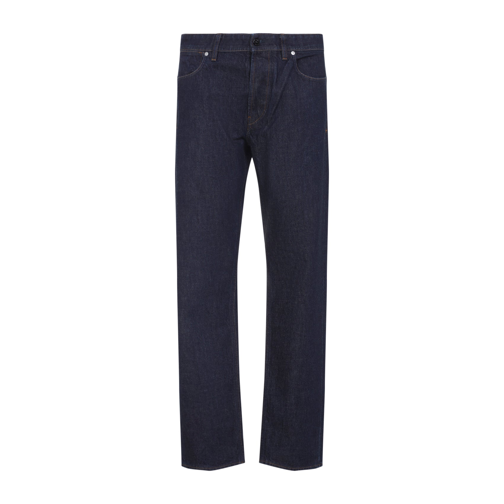 Straight Blue Denim Jeans With Classic 5-Pocket Design
