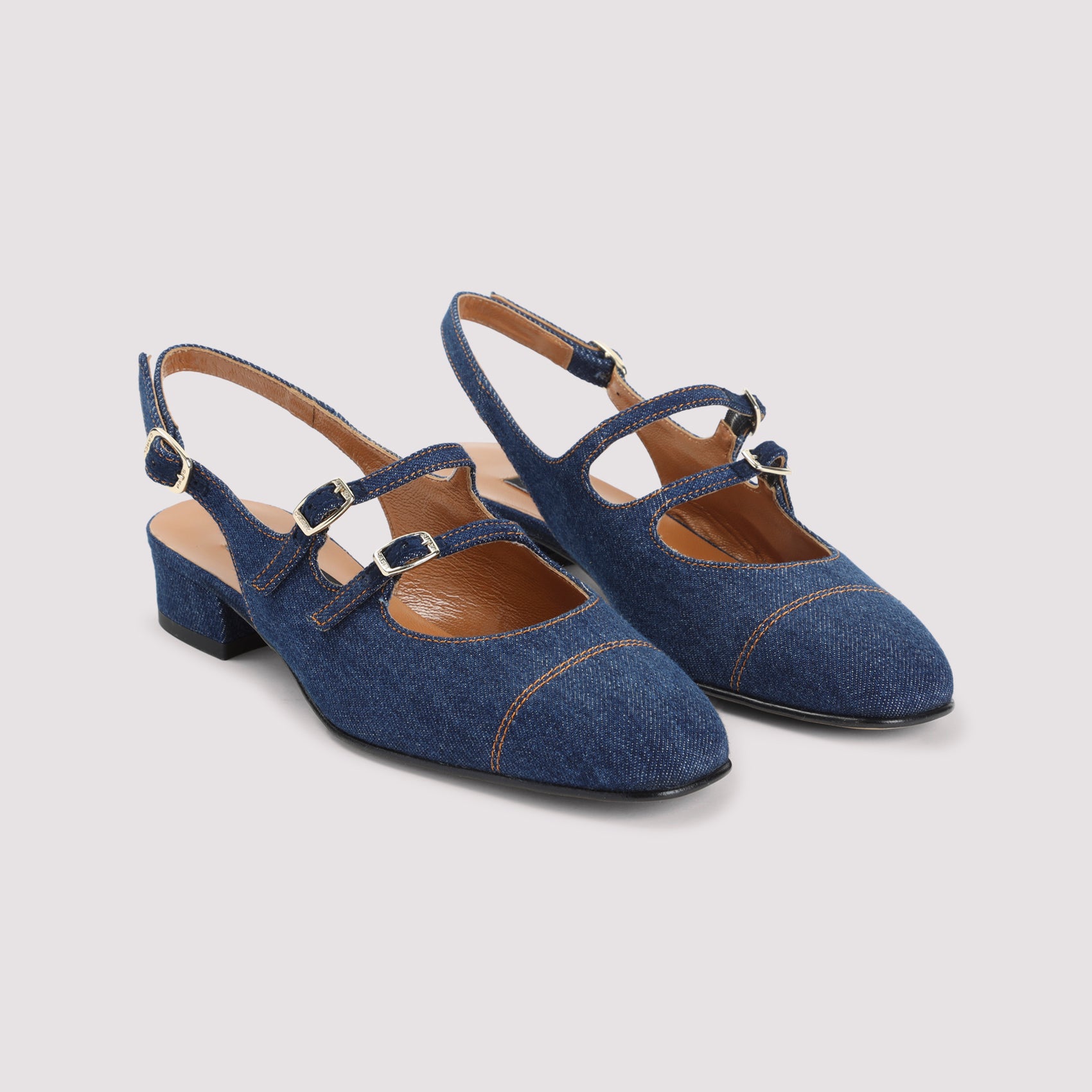 PECHE25 Blue 2.5cm Heel Pumps