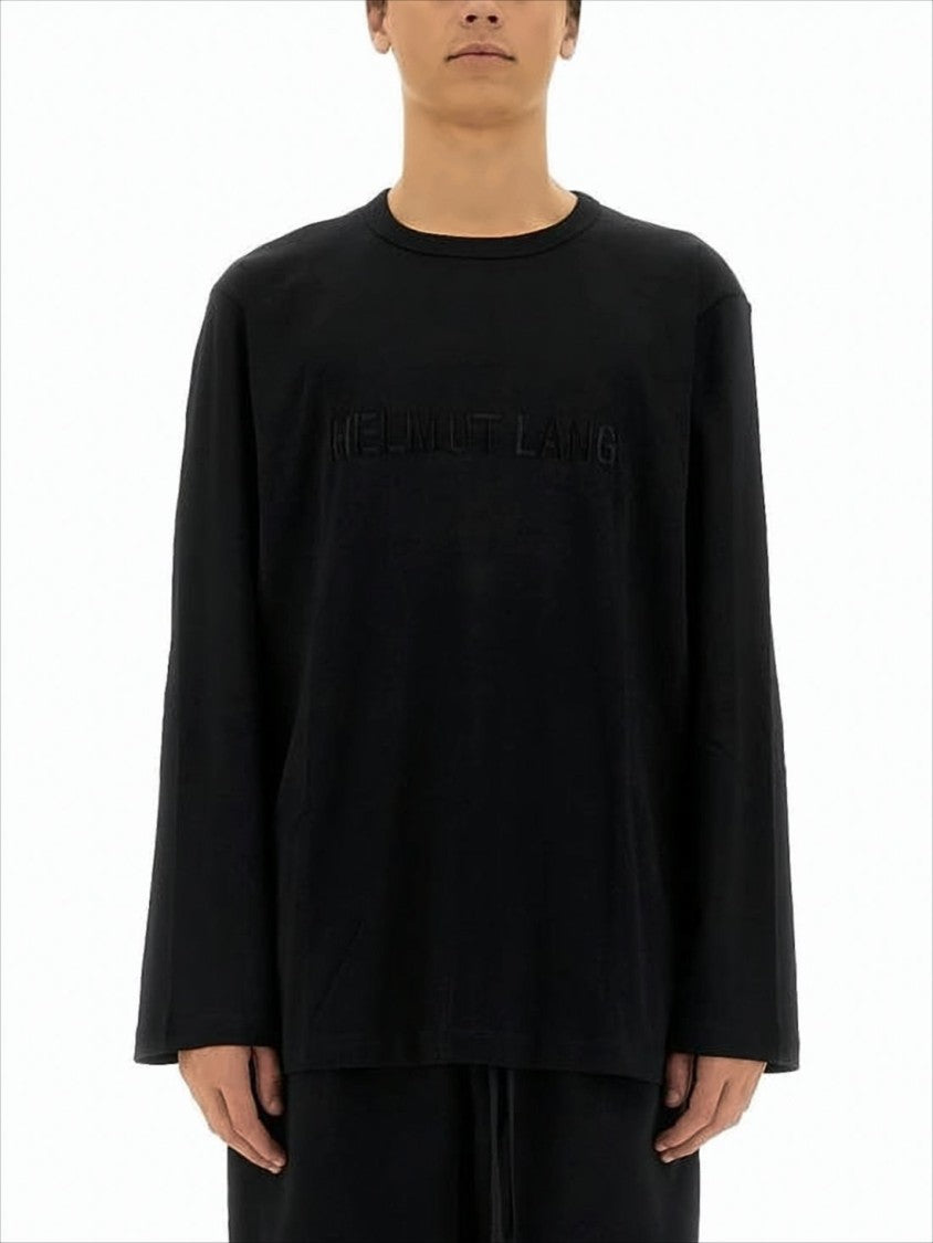 Long-Sleeve Black T-Shirt With Tonal Branding