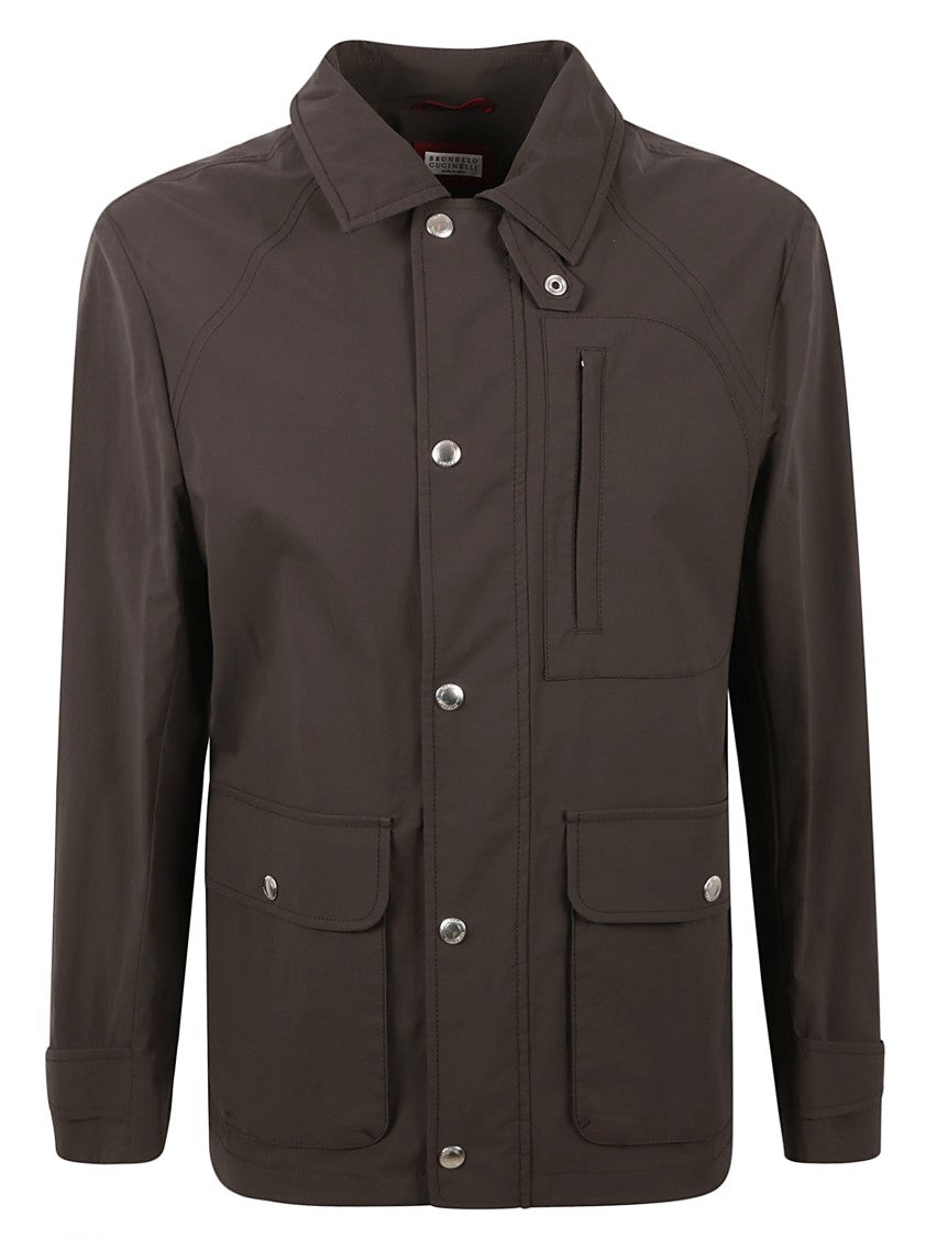 Tailored Brown Coat With Structured Collar