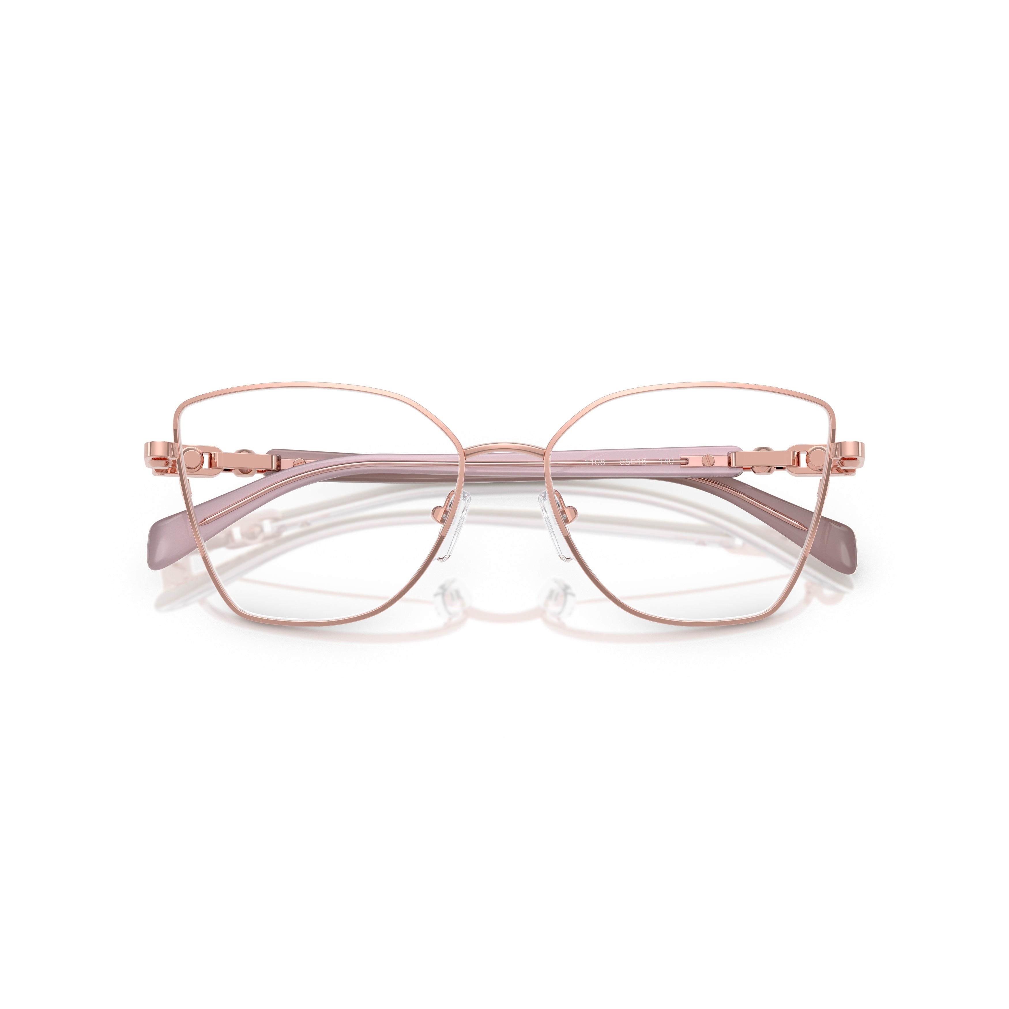 0mk3090 Oversized Geometric Frame Eyeglasses with Rose Gold Finish