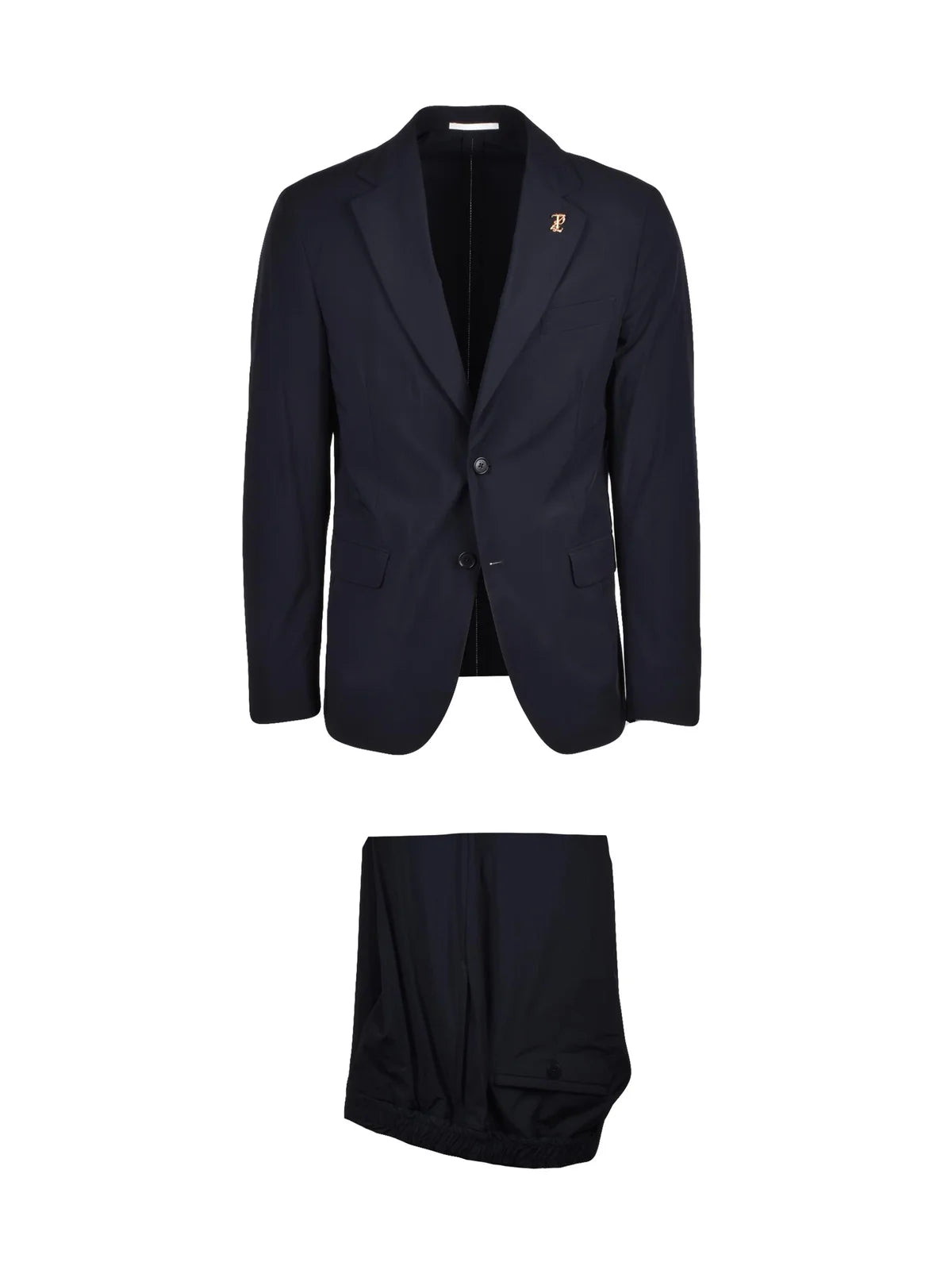 Black Nylon Stretch Men Suit