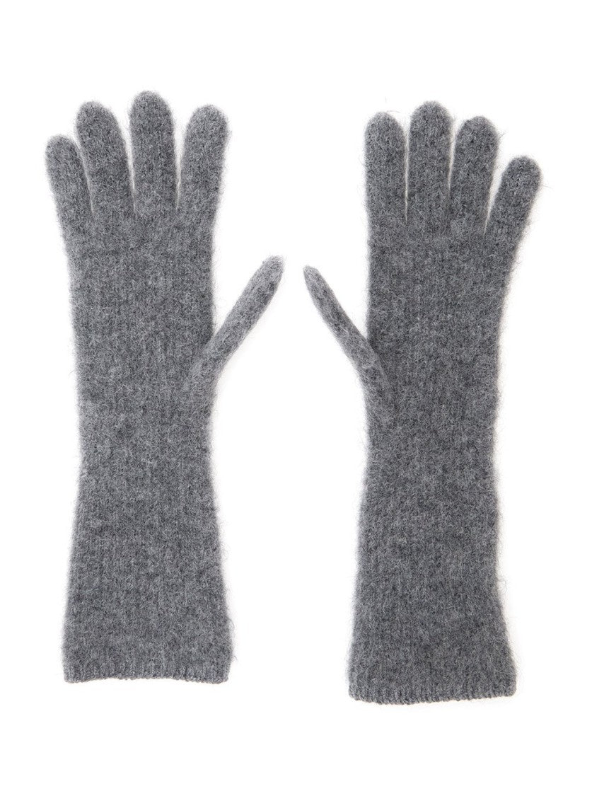 Long Textured Alpaca Blend Gloves