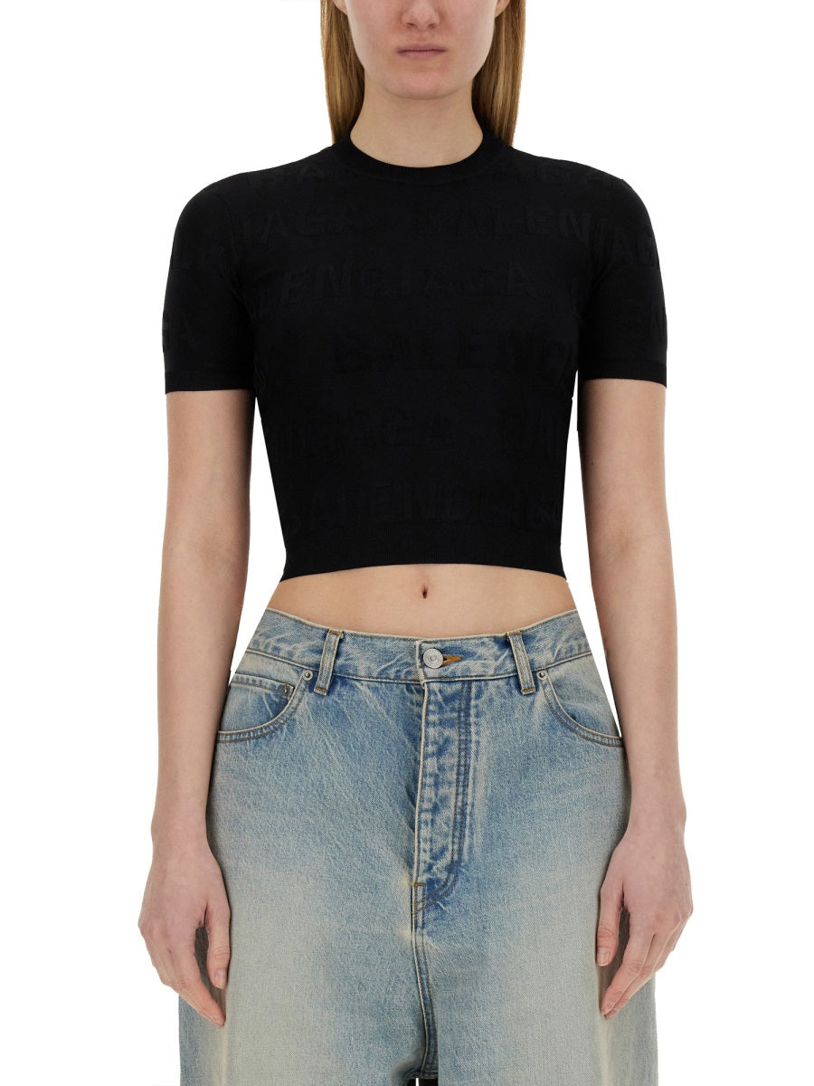 Lightweight Cropped Shirt with Classic Collar