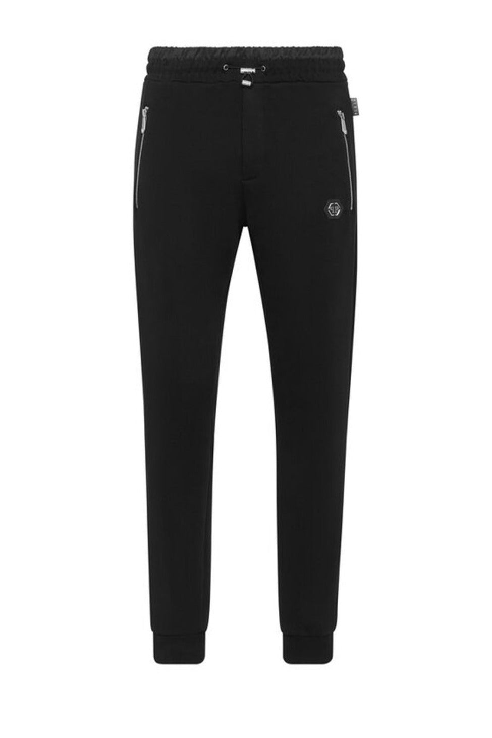 Tailored Fit Black Trousers With Zippered Pockets