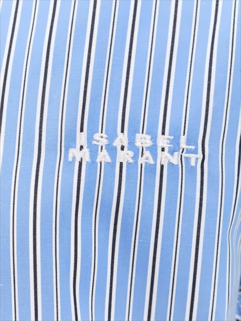Button-Up Relaxed Fit Shirt with Vertical Stripes