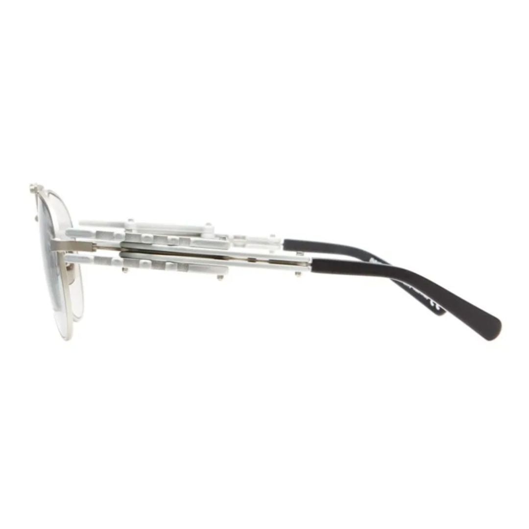 O20 Sleek Silver Metal Sunglasses with Double Bridge Design