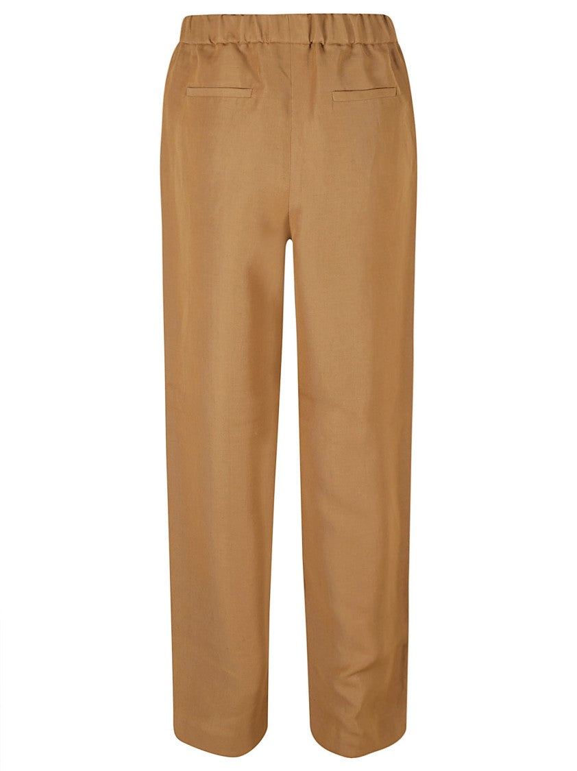 Relaxed Fit Trousers With Elastic Waistband