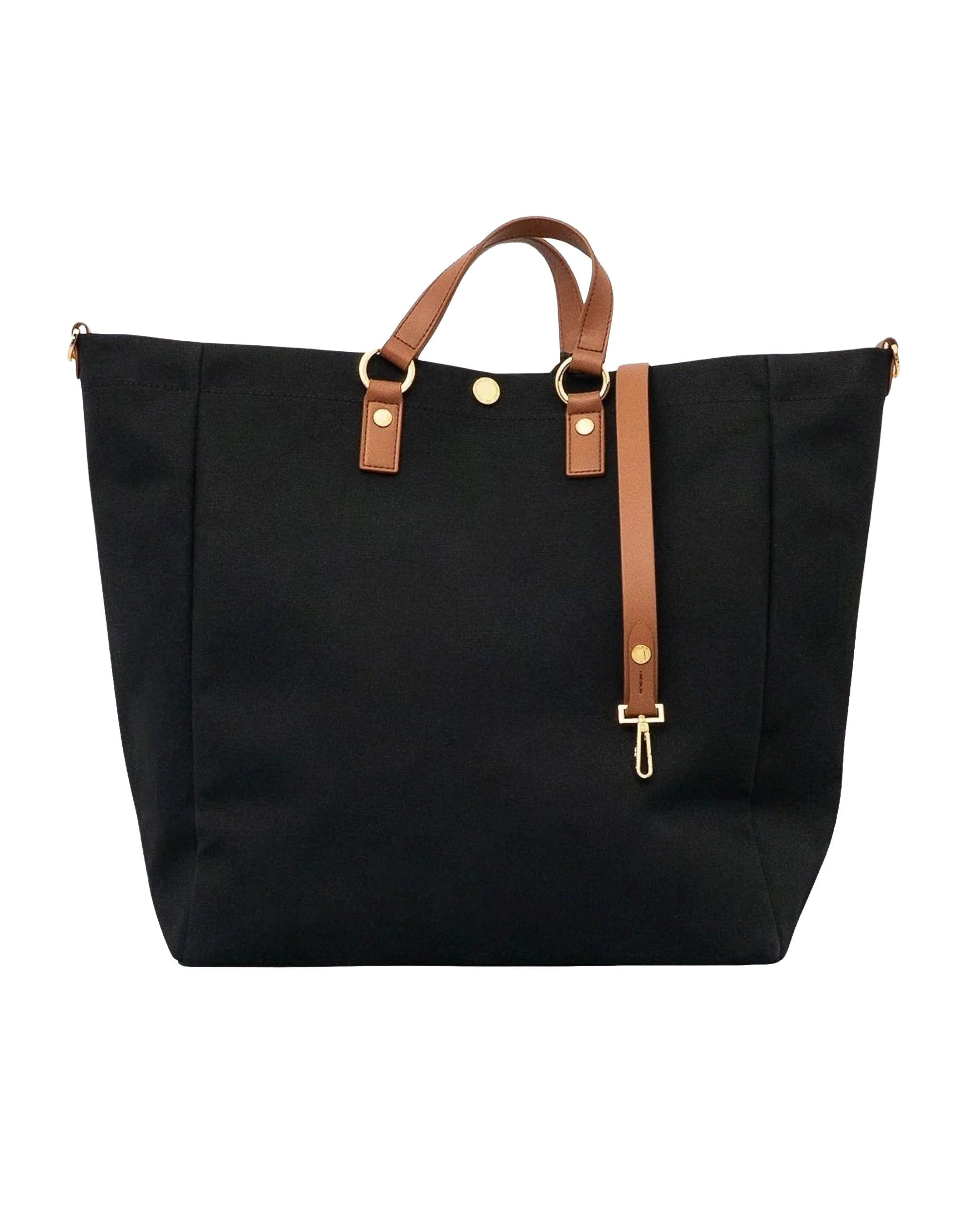Black Leather Beach Bag