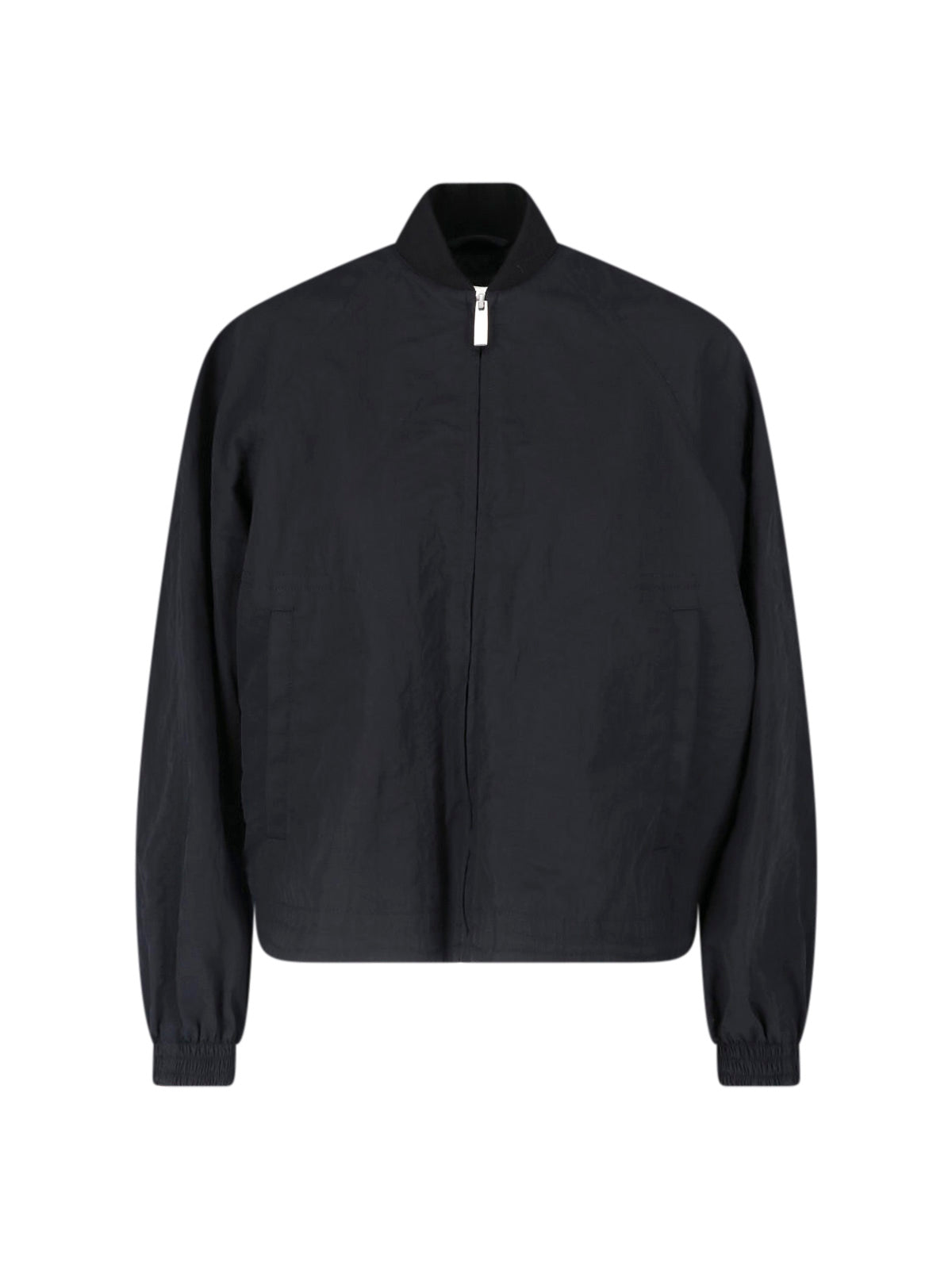 Black Sleek Zip-Up Minimalist Bomber Jacket