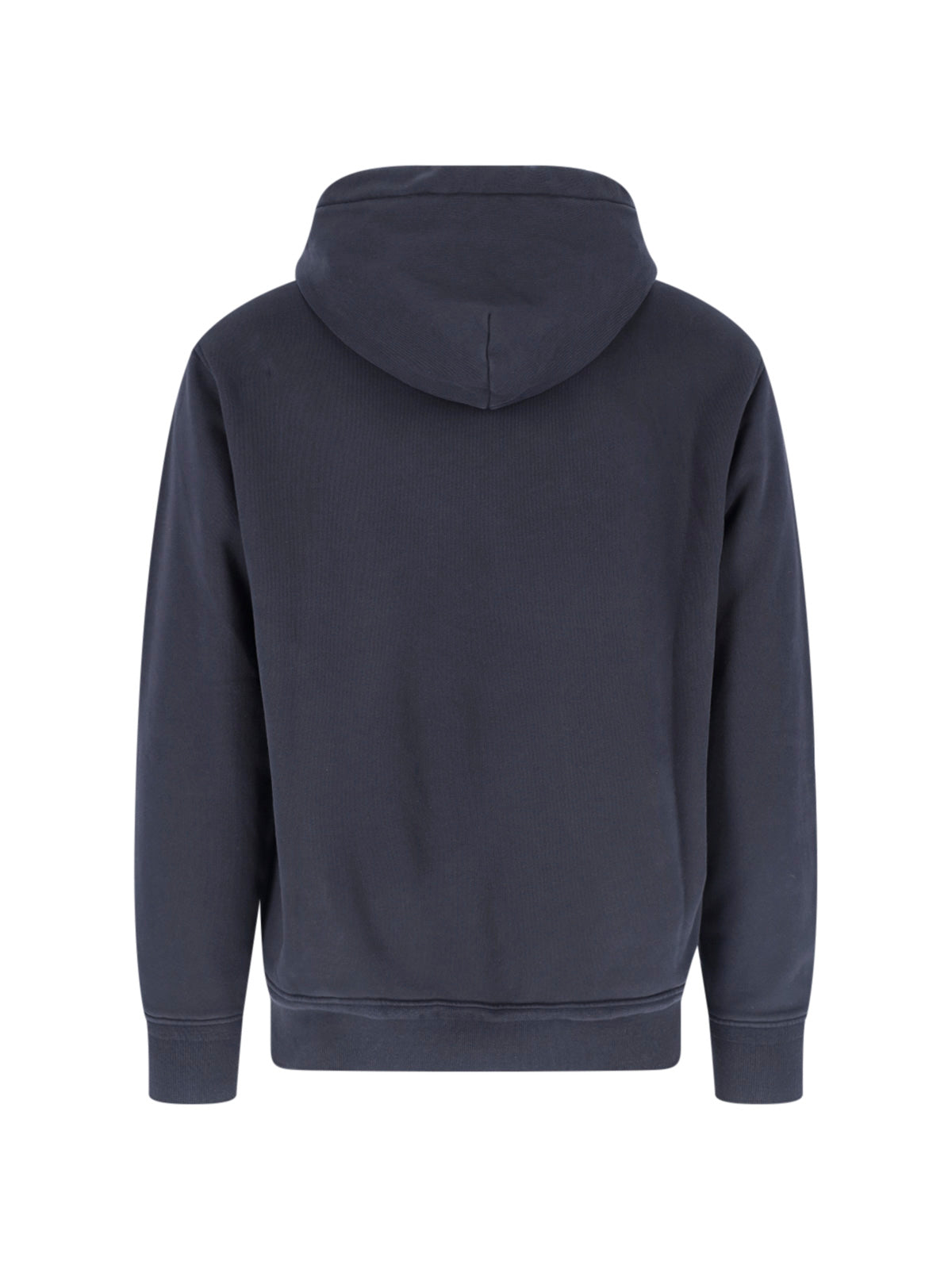 Navy Cotton Hoodie With Drawstring Hood