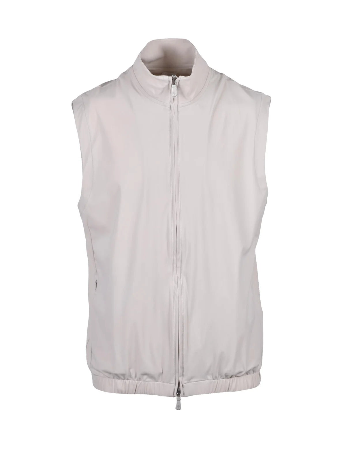 Beige Polyamide Elastane Technical Zip Vest