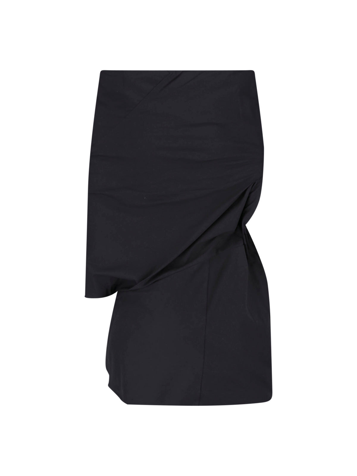 Black Asymmetrical Draped Sculptural Top